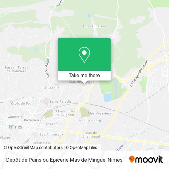 Dépôt de Pains ou Epicerie Mas de Mingue map