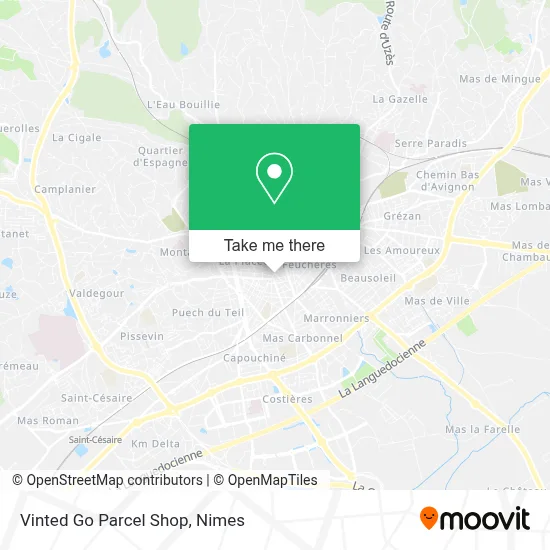 Vinted Go Parcel Shop map