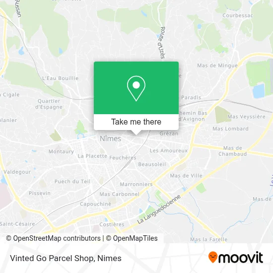 Vinted Go Parcel Shop map