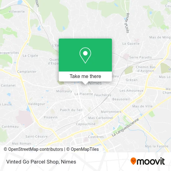 Vinted Go Parcel Shop map