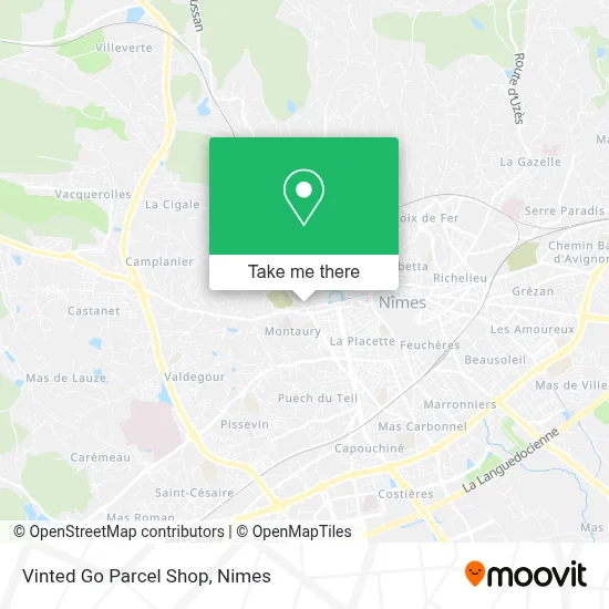 Vinted Go Parcel Shop map