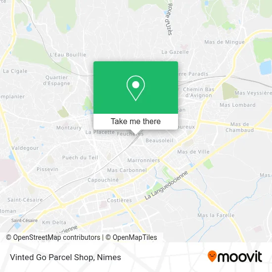 Vinted Go Parcel Shop map