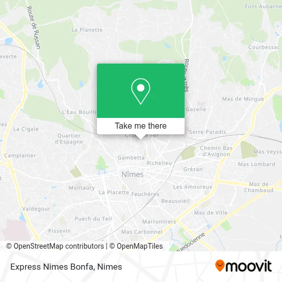 Express Nimes Bonfa map