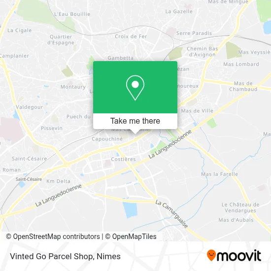 Vinted Go Parcel Shop map