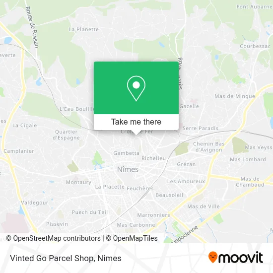 Vinted Go Parcel Shop map