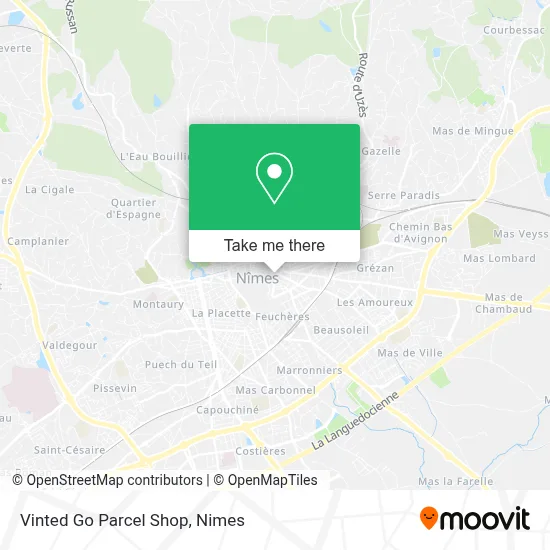 Vinted Go Parcel Shop map