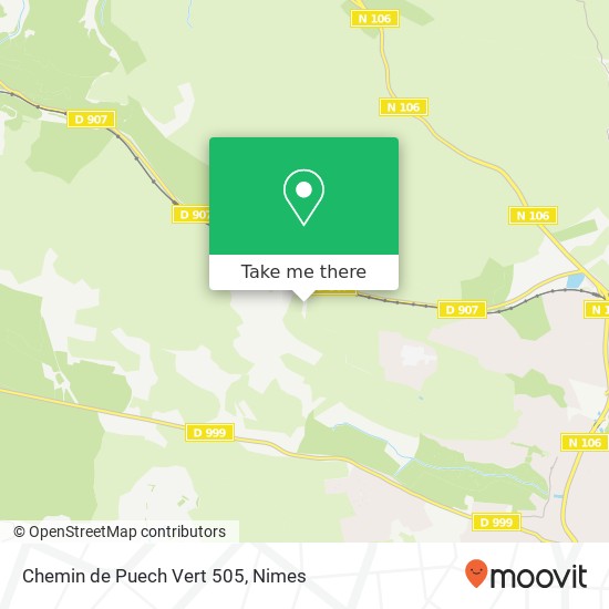 Mapa Chemin de Puech Vert 505
