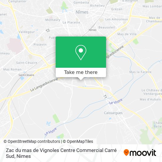Zac du mas de Vignoles Centre Commercial Carré Sud map
