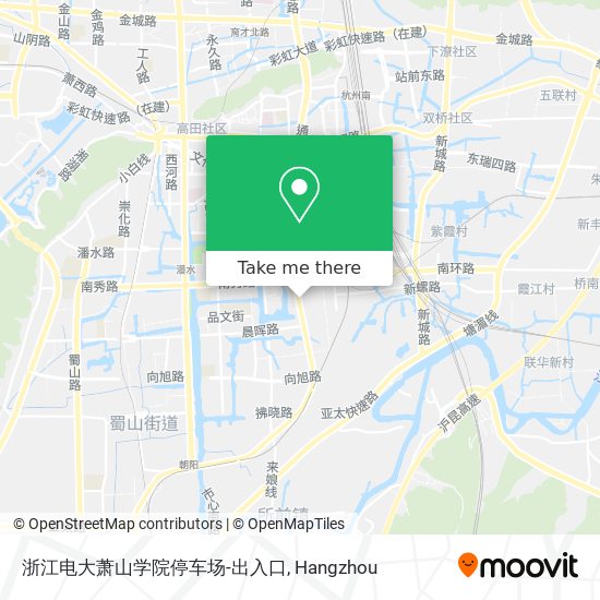 浙江电大萧山学院停车场-出入口 map