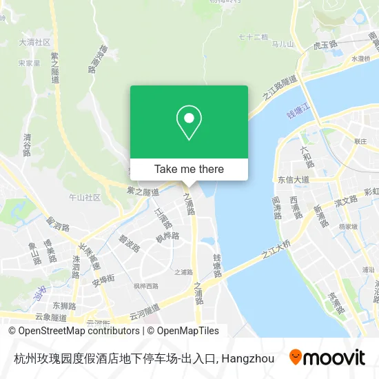 杭州玫瑰园度假酒店地下停车场-出入口 map