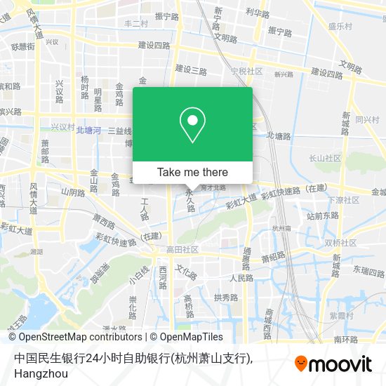 中国民生银行24小时自助银行(杭州萧山支行) map