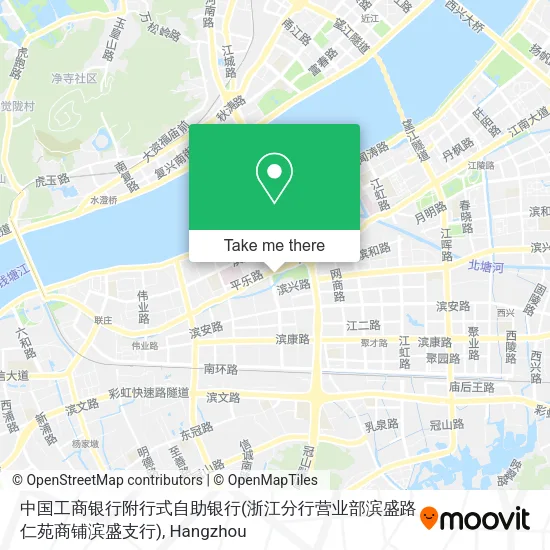 中国工商银行附行式自助银行(浙江分行营业部滨盛路仁苑商铺滨盛支行) map
