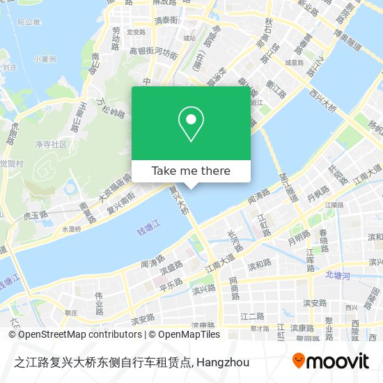 之江路复兴大桥东侧自行车租赁点 map