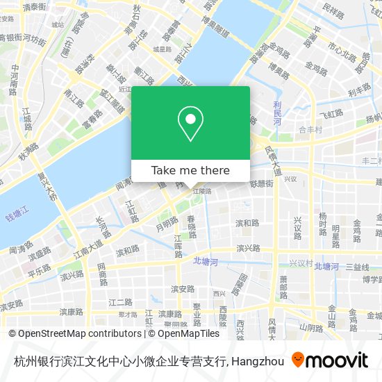 杭州银行滨江文化中心小微企业专营支行 map