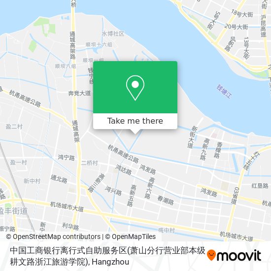 中国工商银行离行式自助服务区(萧山分行营业部本级耕文路浙江旅游学院) map