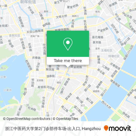 浙江中医药大学第2门诊部停车场-出入口 map