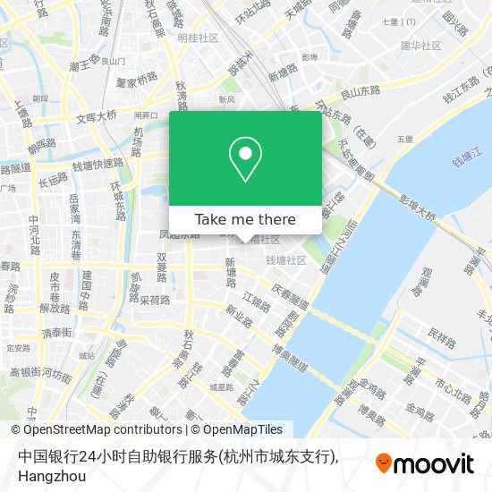 中国银行24小时自助银行服务(杭州市城东支行) map