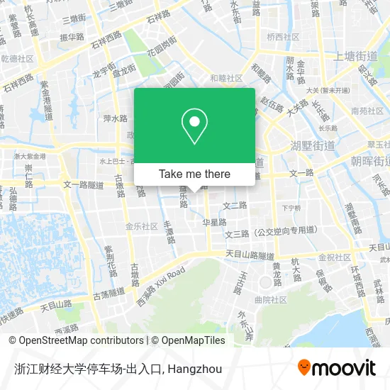 浙江财经大学停车场-出入口 map