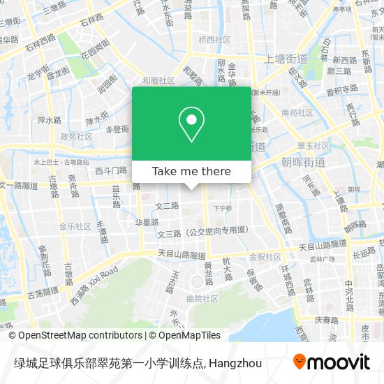 绿城足球俱乐部翠苑第一小学训练点 map