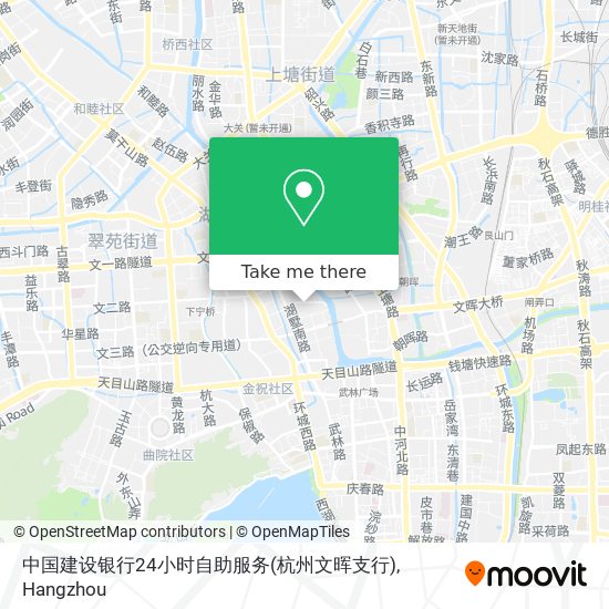 中国建设银行24小时自助服务(杭州文晖支行) map