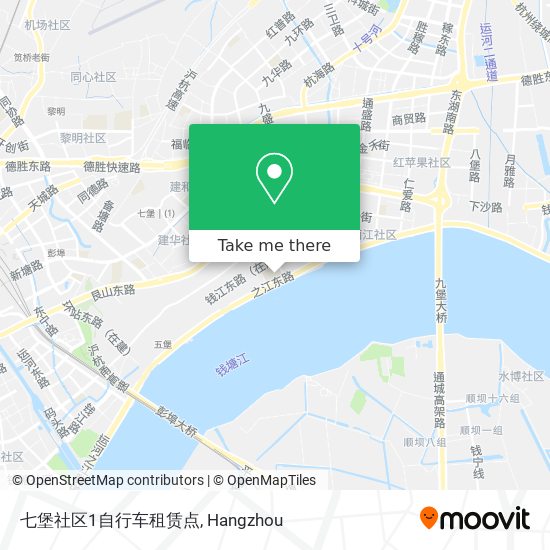 七堡社区1自行车租赁点 map