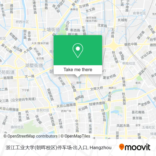 浙江工业大学(朝晖校区)停车场-出入口 map