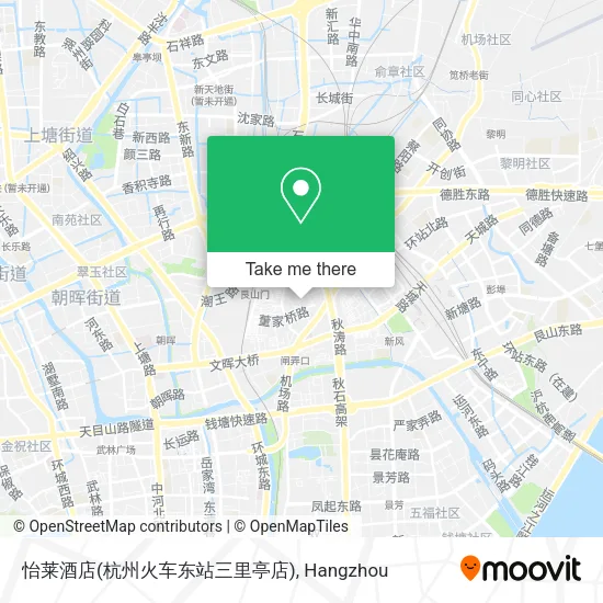怡莱酒店(杭州火车东站三里亭店) map