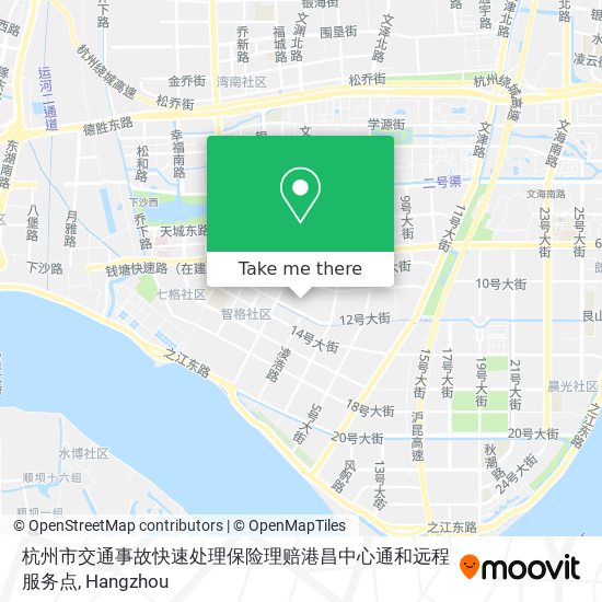 杭州市交通事故快速处理保险理赔港昌中心通和远程服务点 map