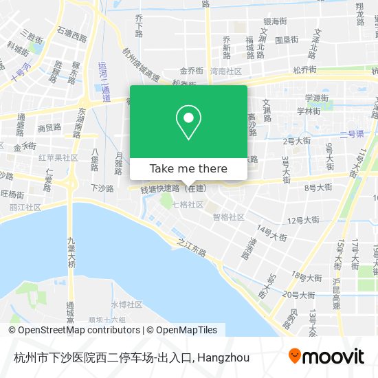 杭州市下沙医院西二停车场-出入口 map
