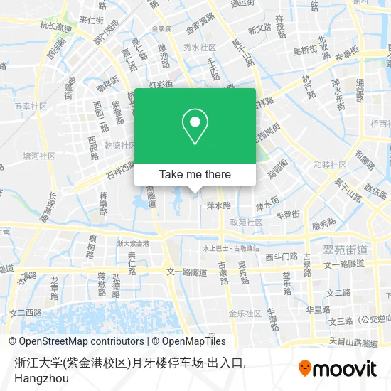 浙江大学(紫金港校区)月牙楼停车场-出入口 map