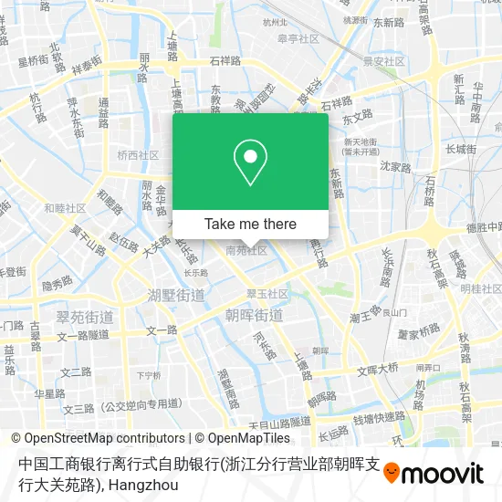 中国工商银行离行式自助银行(浙江分行营业部朝晖支行大关苑路) map