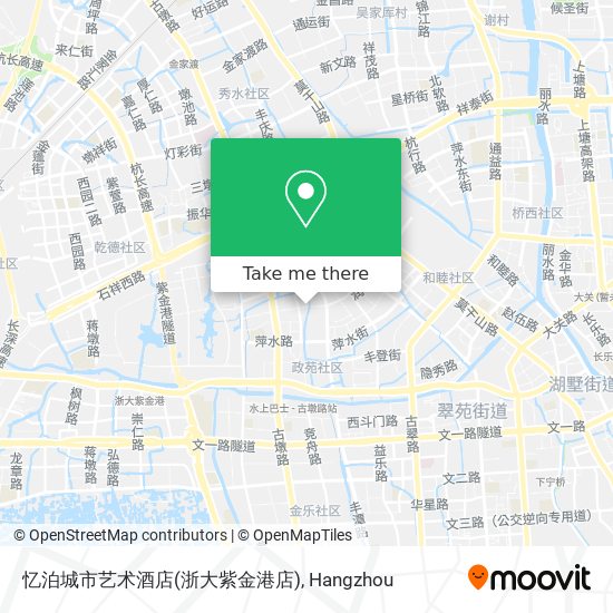 忆泊城市艺术酒店(浙大紫金港店) map