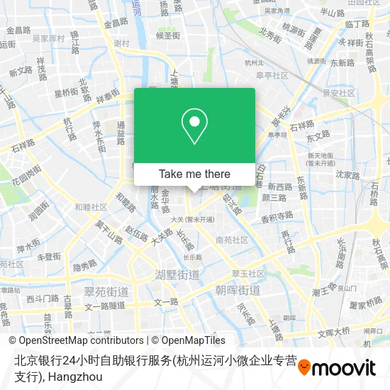 北京银行24小时自助银行服务(杭州运河小微企业专营支行) map