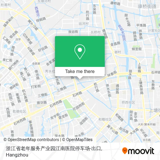 浙江省老年服务产业园江南医院停车场-出口 map