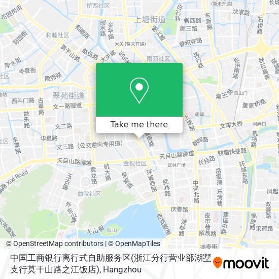 中国工商银行离行式自助服务区(浙江分行营业部湖墅支行莫干山路之江饭店) map