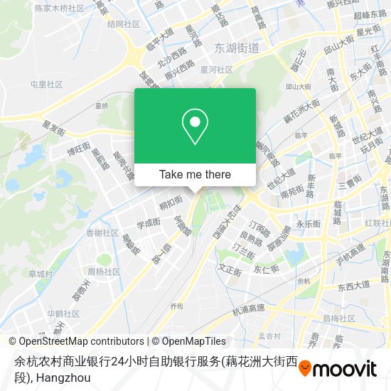 余杭农村商业银行24小时自助银行服务(藕花洲大街西段) map