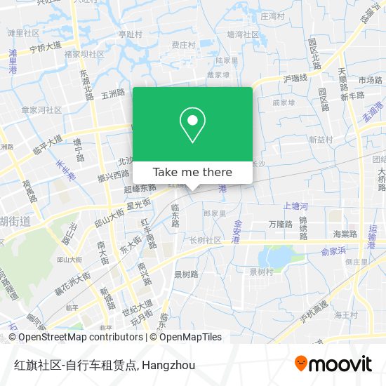 红旗社区-自行车租赁点 map