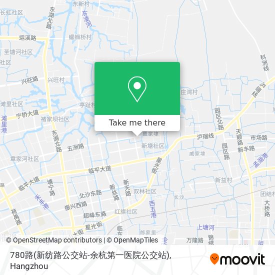 780路(新纺路公交站-余杭第一医院公交站) map