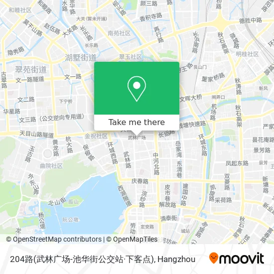 204路(武林广场-池华街公交站·下客点) map