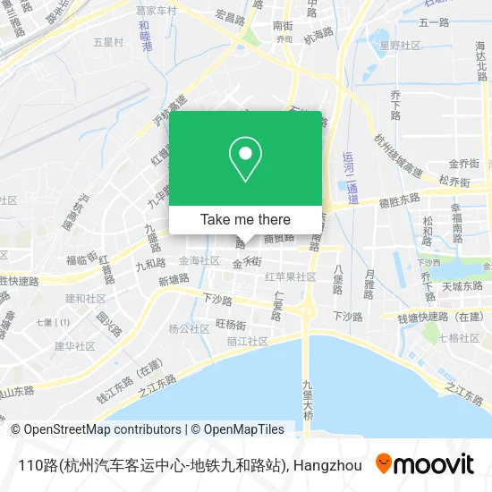 110路(杭州汽车客运中心-地铁九和路站) map