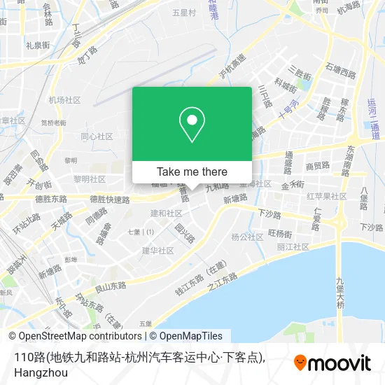110路(地铁九和路站-杭州汽车客运中心·下客点) map