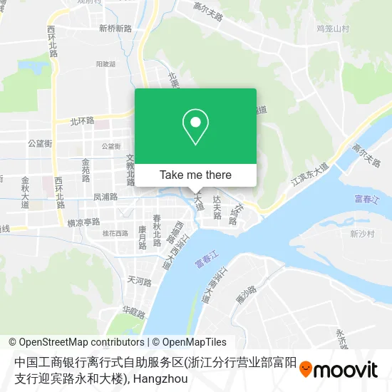 中国工商银行离行式自助服务区(浙江分行营业部富阳支行迎宾路永和大楼) map