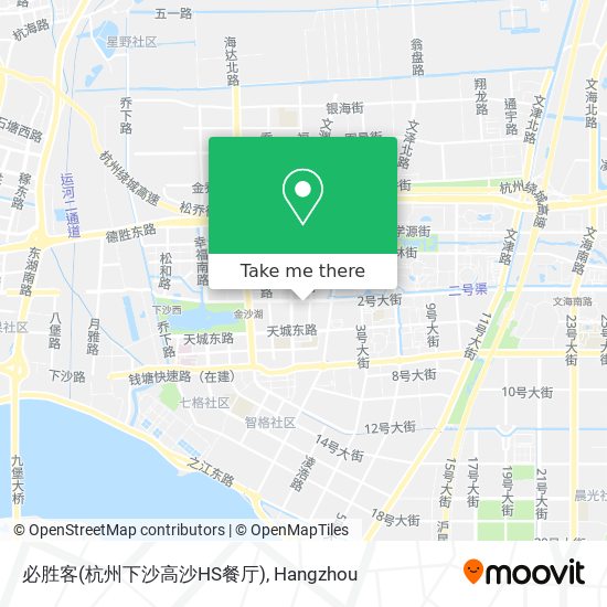 必胜客(杭州下沙高沙HS餐厅) map