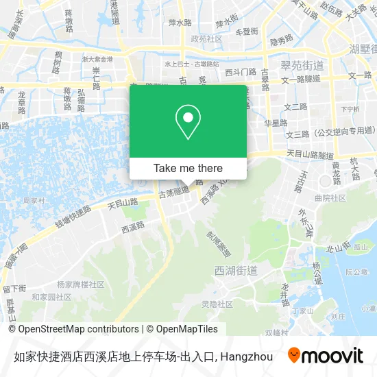 如家快捷酒店西溪店地上停车场-出入口 map