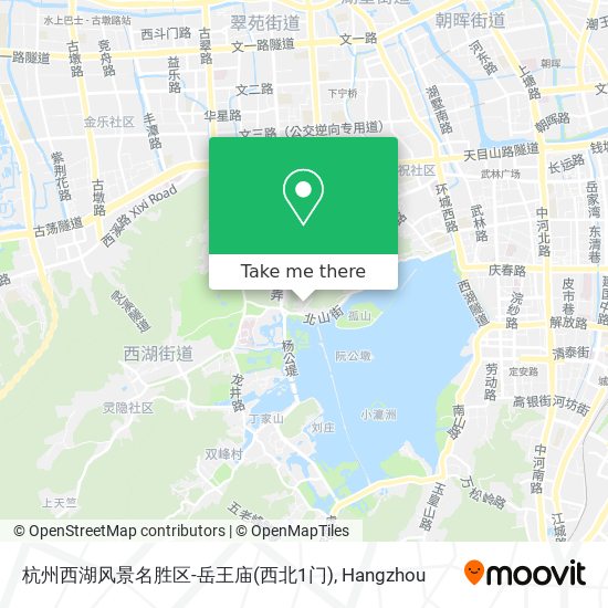 杭州西湖风景名胜区-岳王庙(西北1门) map