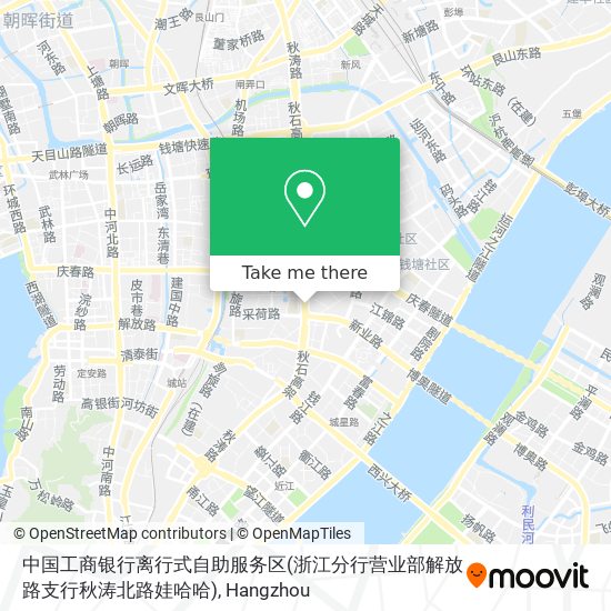 中国工商银行离行式自助服务区(浙江分行营业部解放路支行秋涛北路娃哈哈) map