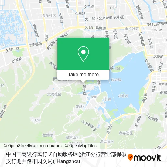 中国工商银行离行式自助服务区(浙江分行营业部保俶支行龙井路市园文局) map