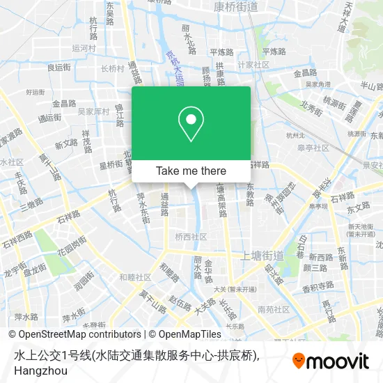 水上公交1号线(水陆交通集散服务中心-拱宸桥) map