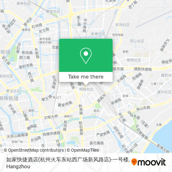 如家快捷酒店(杭州火车东站西广场新风路店)-一号楼 map