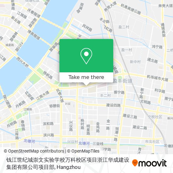 钱江世纪城崇文实验学校万科校区项目浙江华成建设集团有限公司项目部 map